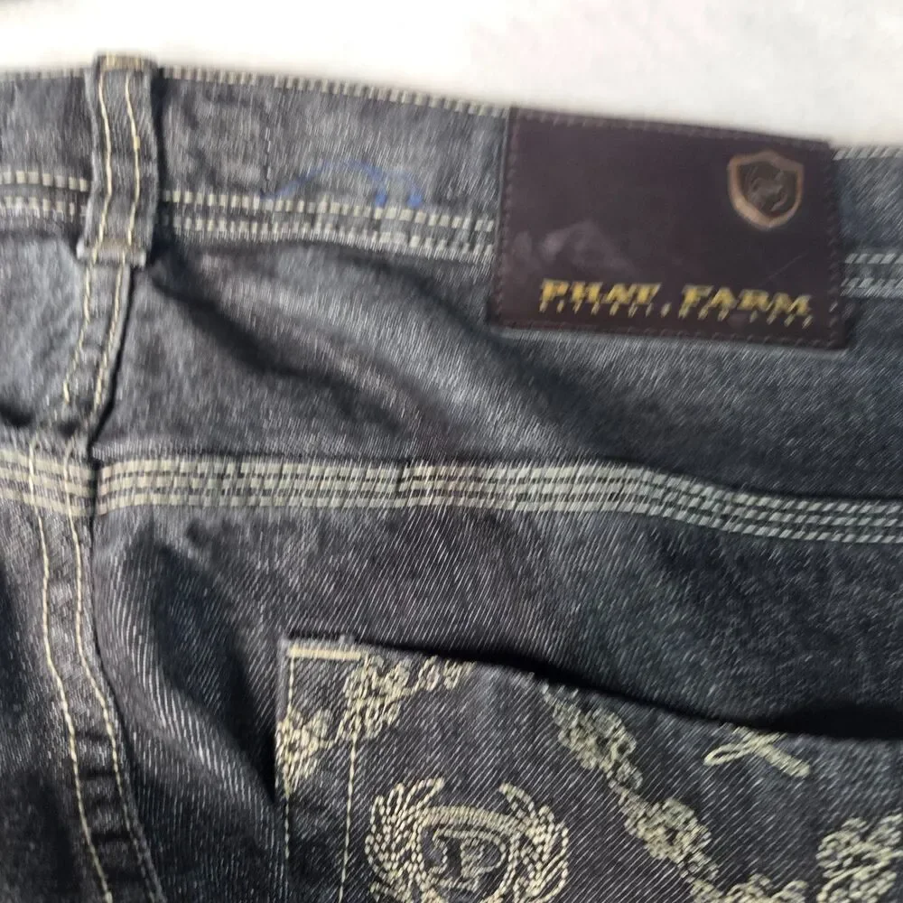 Phat Farm Men's Jeans Size 42 Dark Wash Straight Baggy Hip Hop Y2K Denim